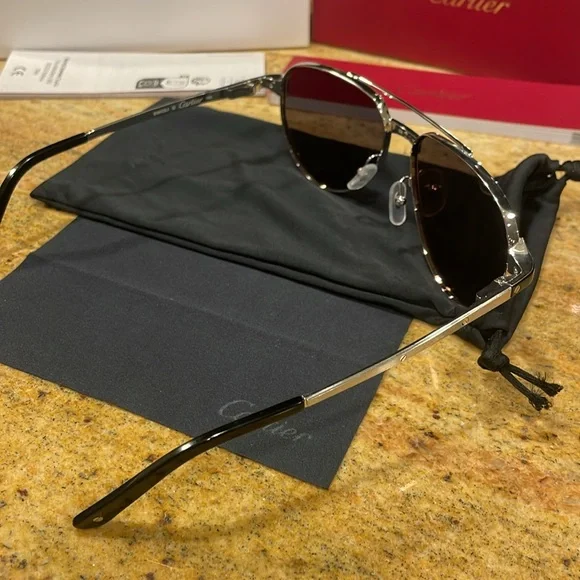 Cartier CT0425S - 004 aviator sunglasses.59-16-140 Authentic Brand New Eyewear